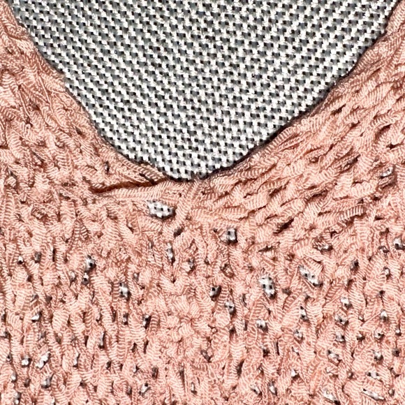 Ashaqi Blush Pink Knit Tie-Waist Bell-Sleeve Sweater - Picture 4 of 8